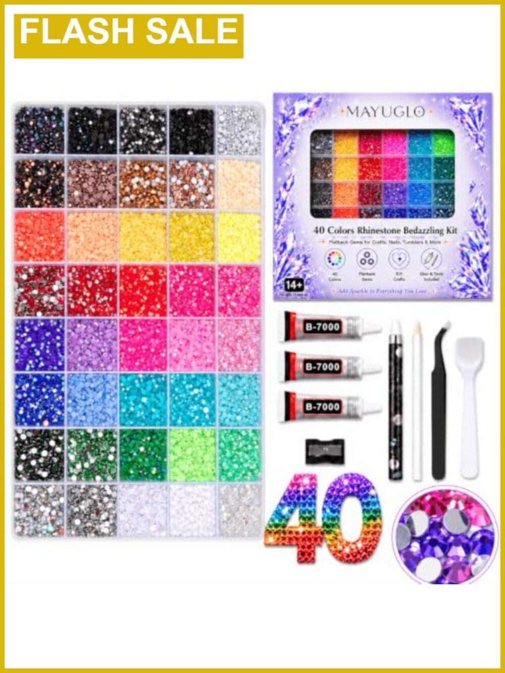 Bedazzling Kit 40 Colors 3mm Jelly Flatback Rhinestones with Pens